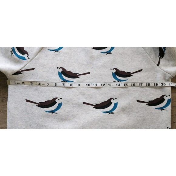 L.A. Soul Bird Print Sweatshirt Women’s Medium Gray Crewneck Cozy Pullover - Picture 4 of 5